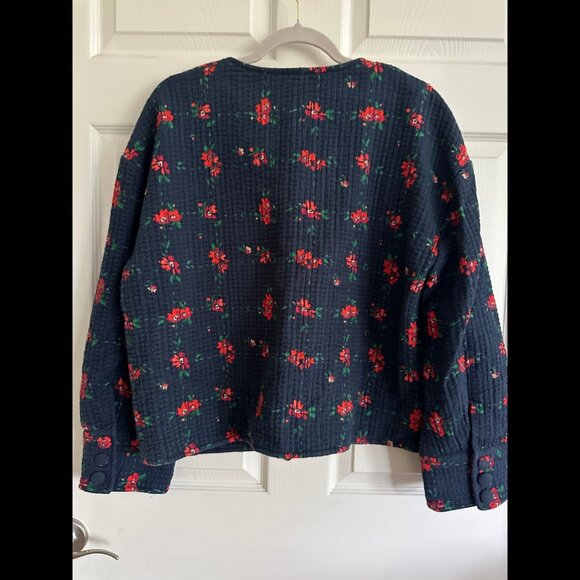 Sezane Dakota Jacket Floral Check Sz 40/8 - Picture 2 of 7